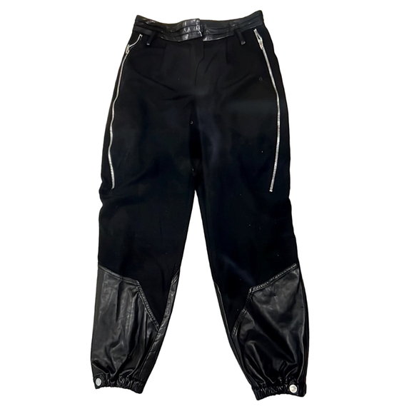 Alexander Wang Tuxedo Aviator Black Wool Pants Size 6 - Picture 1 of 8
